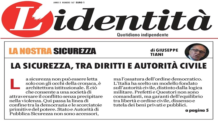 L\'Identità - La sicurezza, tra diritti e autorità civile