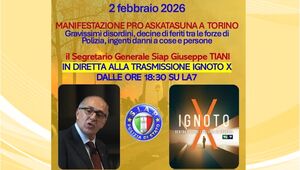 Il Segretario Generale Tiani in diretta alle 18,30 a La7 sui gravissimi fatti d Torino