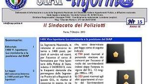 SIAPInform@ nr. 15 del 7 Ottobre 2013 - 1400 Vice Ispettori: La cronistoria e la posizione del SIAP